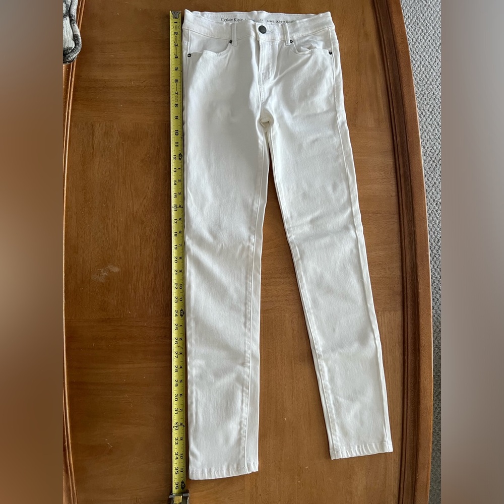 Calvin Ankle Stretch Skinny Jeans Girls Size 12 White
